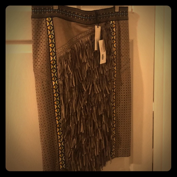 Bryan Lars beauty mark fringe skirt